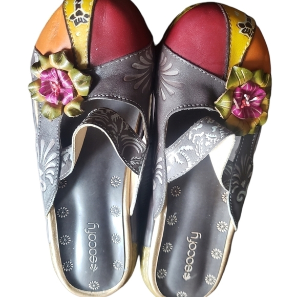 SOCOFY Multicoloured Floral Mules/Clogs - Picture 2 of 11